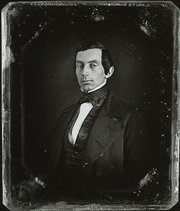 An early daguerreotype, claimed by some to be Abraham Lincoln, although many experts disagree with this claim