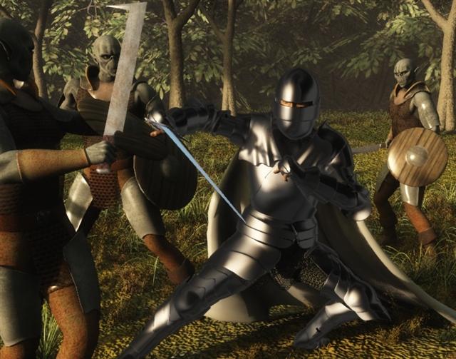 Bruulix's first few blows were easily parried by the knight, who was growing in confidence as the battle went on.